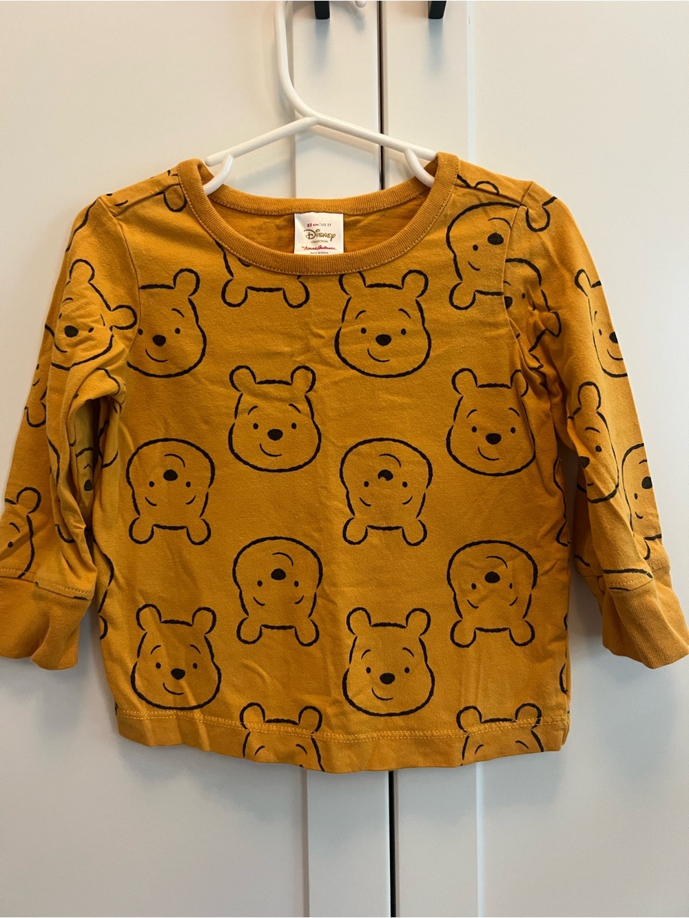 Hanna Andersson Mustard Yellow Winnie the Pooh Face Long-Sleeve Tee